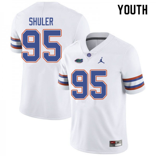 Jordan Brand Youth #95 Adam Shuler Florida Gators College Football Jerseys White